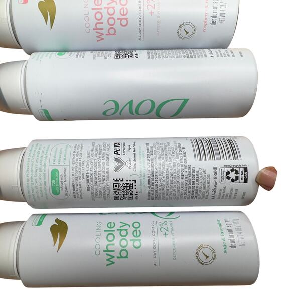 New-Dove Cooling Whole Body Deodorant Spray + 2% Glycerin & Vitamin C Lot of 6 - Picture 3 of 6